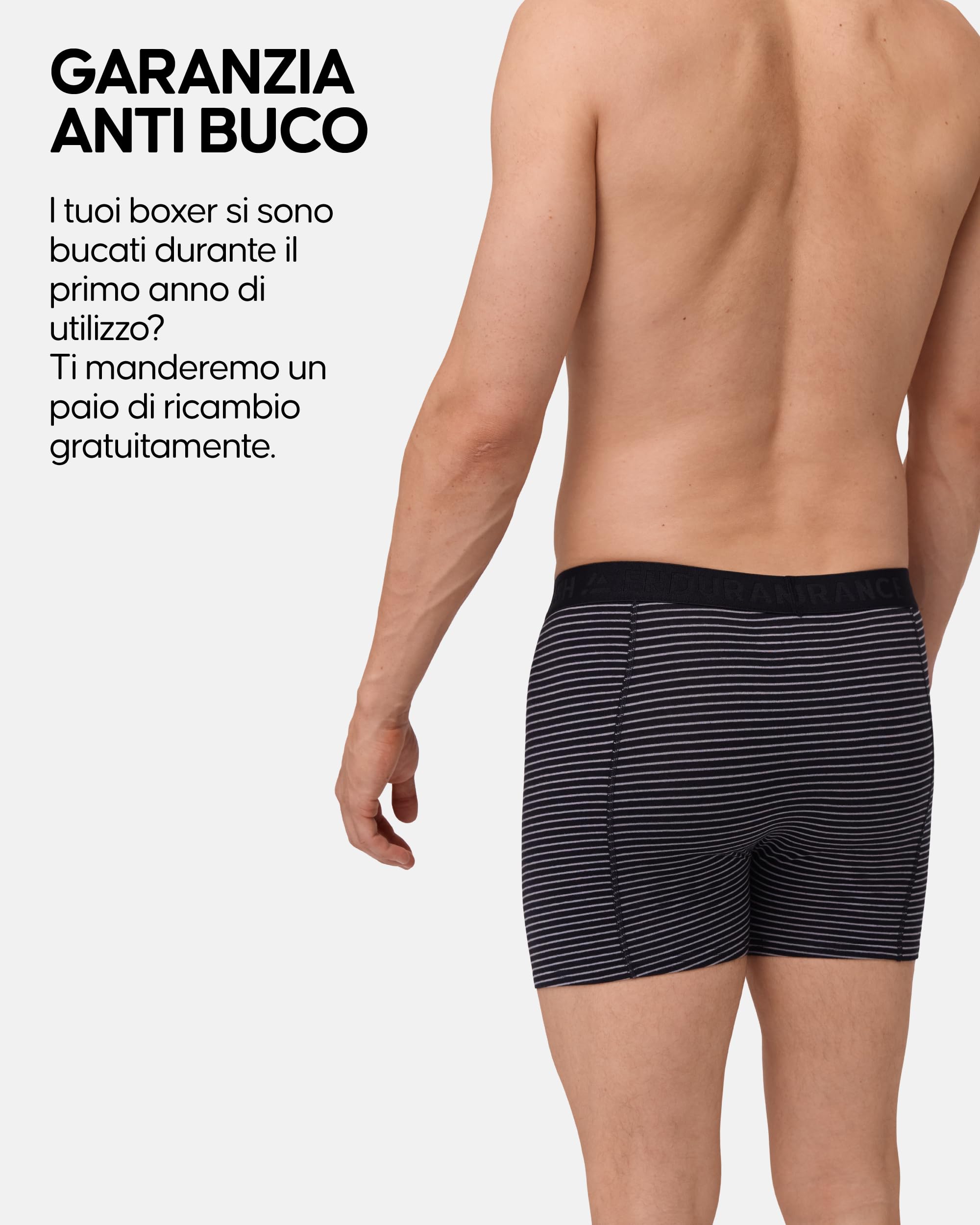 DANISH ENDURANCE Boxer Uomo Cotone Biologico 100%, Mutande Uomo Morbide e Traspiranti, Senza Etichetta, 3 o 6 Paia