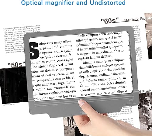 Miniatura 6 de Lupa 4X para lectura lupa grande y ligera con 36 luces LED de atenuación ultra brillantes que proporcionan un área de visualización de página