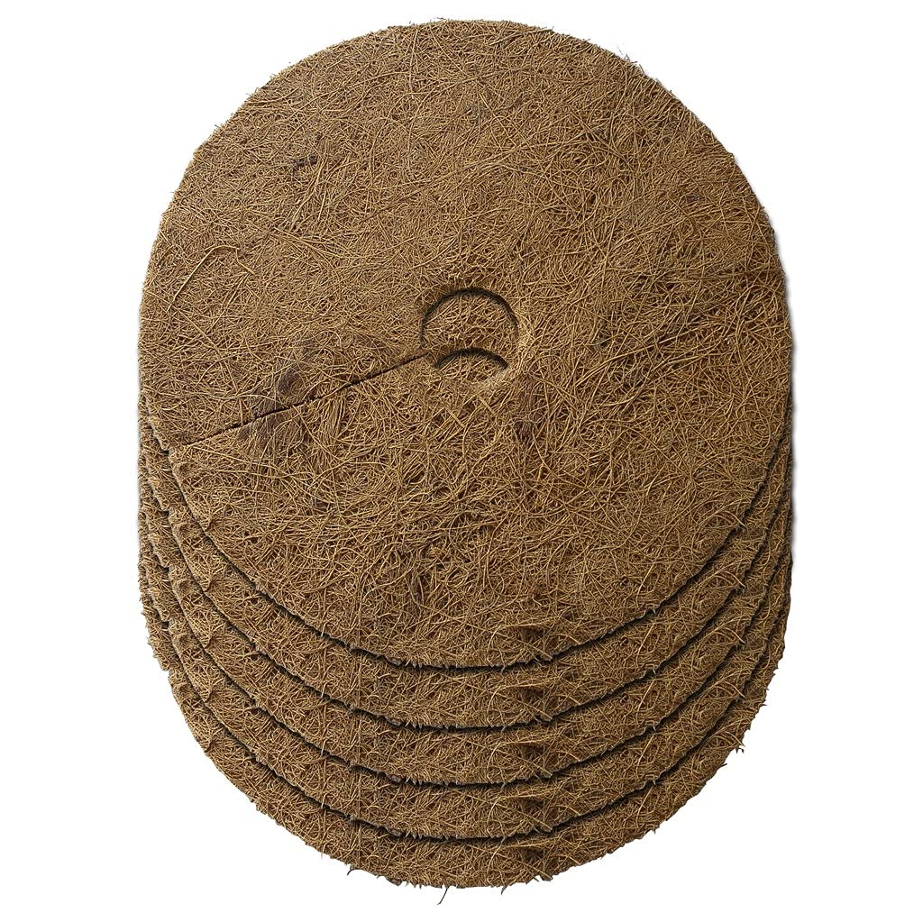 TrustBasket Coir Mulch Matts (8 Inch Pack of 5) Coconut Coir Fibre Moisture & Weed Control