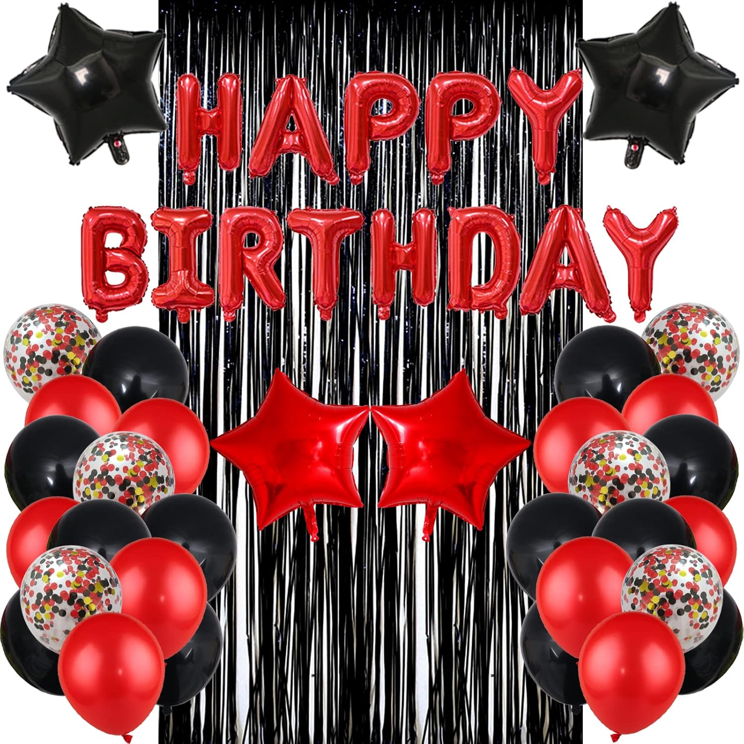 Buy Red Black Birthday Party Decoration Kit Happy Birthday Banner