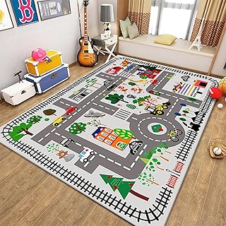 Play Mat Kids Rug Carpet Playmat Extra Large Learn Have Fun Safe Road Traffic System Multi Color Study Activity Centerpiec...