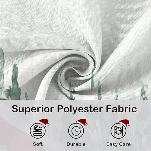 Miniatura 4 de YOSTEV Cortinas de ducha de Navidad con camión rojo para decoración de baño, cortina de ducha de árbol de Navidad, cortina de baño de tela de pino