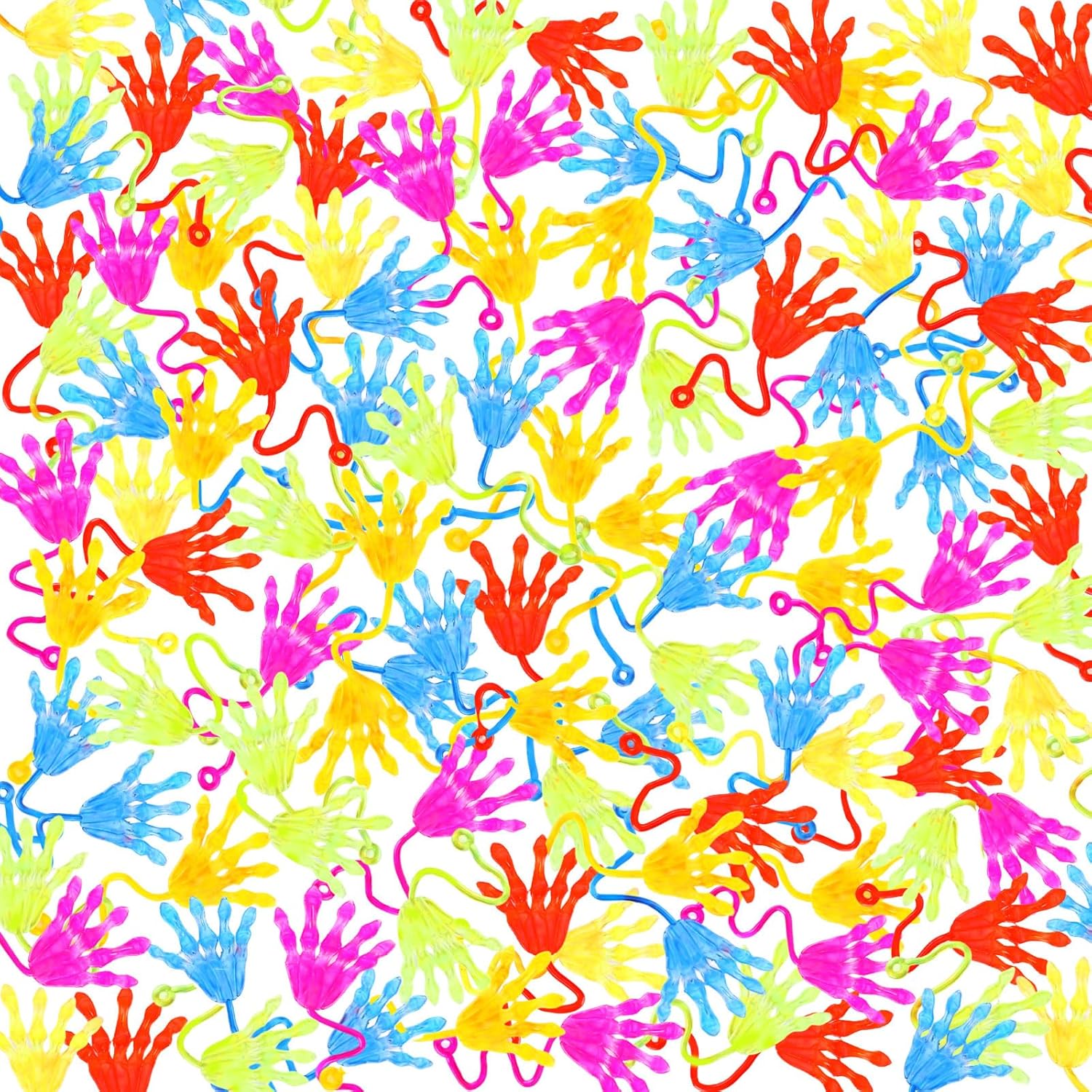 Shappy 300 Pcs Halloween Sticky Hands Party Favors Stretchy Slap Hands Sticky Toy Bulk Goodie Bags Stuffers Bat Ghost Pumpkin Spider Web Palm for Treasure Prizes Classroom Piñata Fillers(Classic)