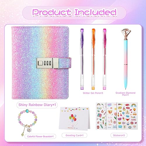 Miniatura 2 de Diario con candado para niñas, diarios con contraseña bloqueada para adolescentes, regalos de diario secreto para niñas de 9, 10, 11, 12 años, juego