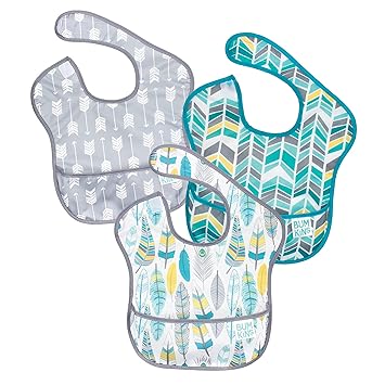 Amazon Com Bumkins Superbib Baby Bib Waterproof Washable Fabric Fits Babies And Toddlers 6 24 Months Feathers Quill Arrows 3 Pack Baby