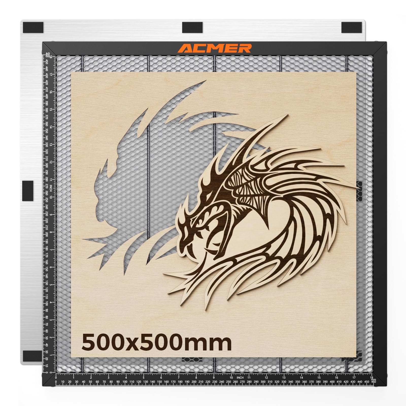 ACMER Honeycomb Laser Bed, Honeycomb Working Table with Aluminum Panel, Cutting Table for Laser Engraver Cutting Machine, Fast Heat Dissipation and Desktop Protection 500 * 500