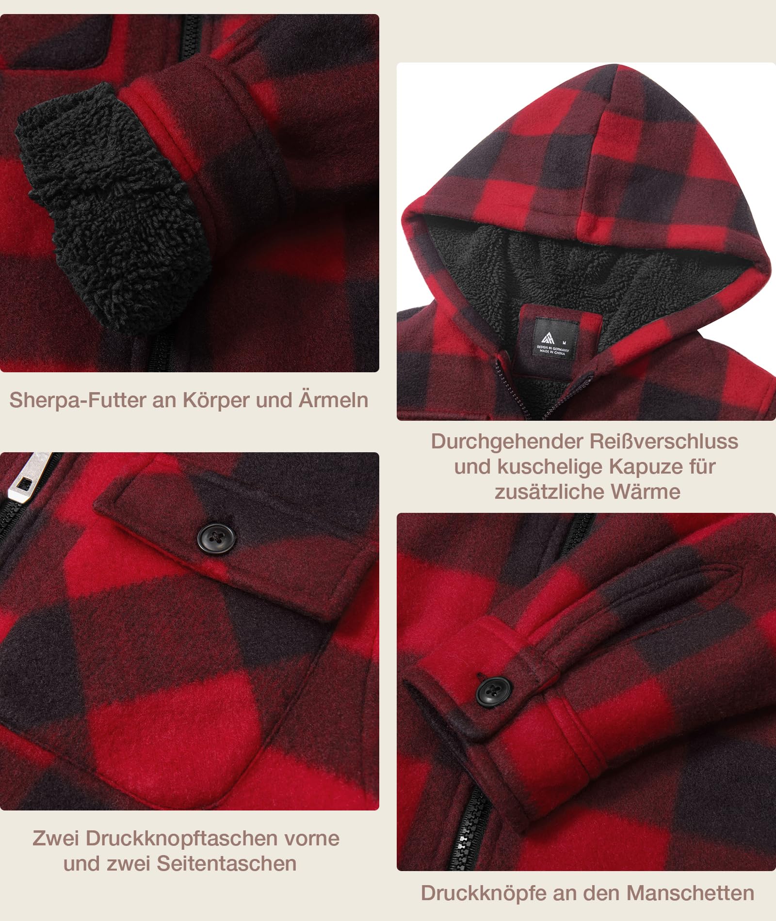 zitysport Hemdjacke Jungen Verdicken Fleecejacke Kinder mit Fleecefutter Warm Flanelljacke Jungen... Ansicht 4