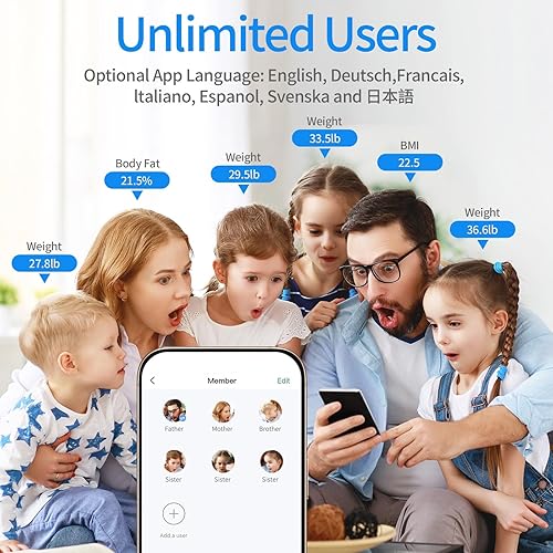 Miniatura 7 de Vitafit Báscula de baño inteligente de 550 libras para peso corporal, alta precisión en 0.1 libras garantizada por báscula de peso Professional