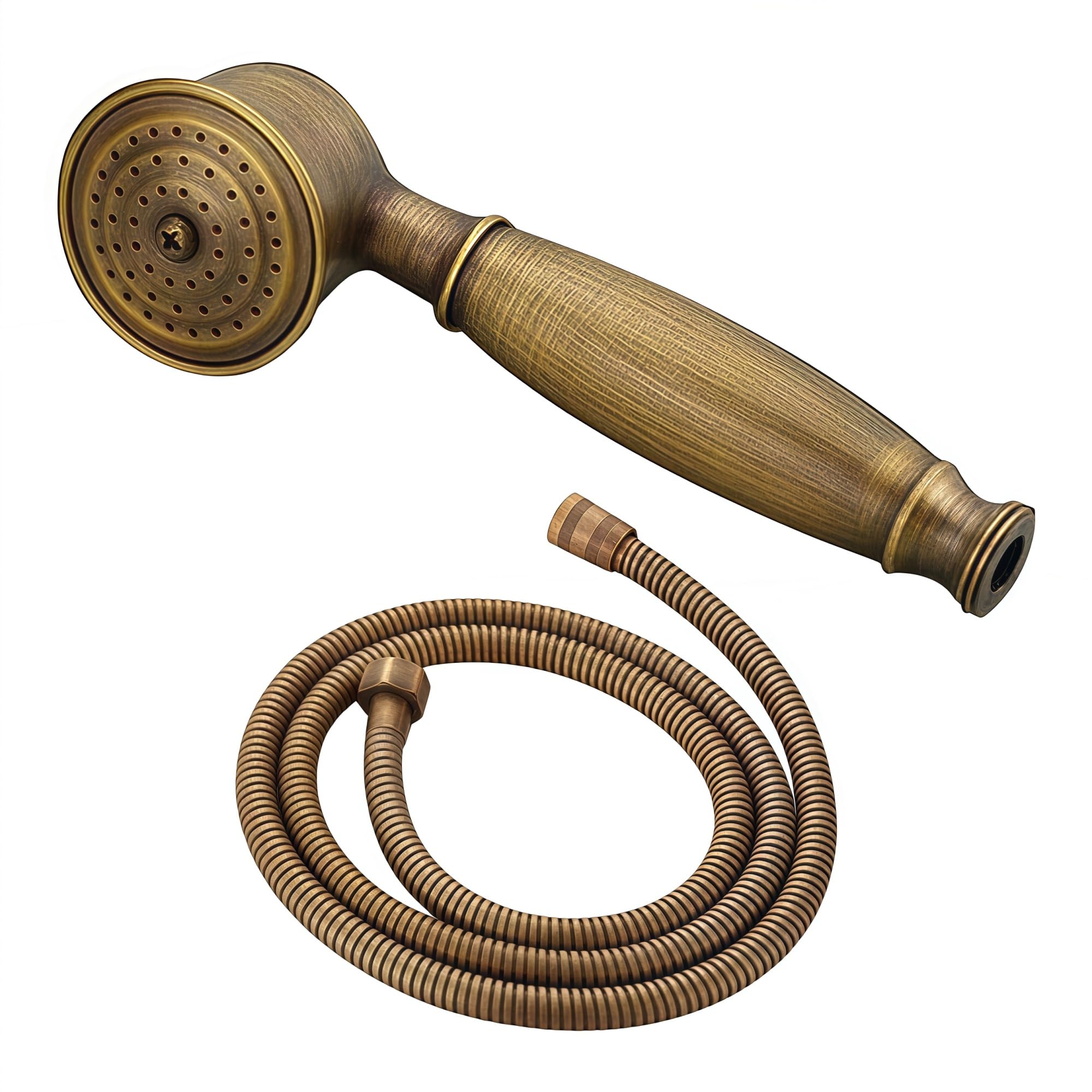 Alberta Shower Head Hose Shower Head, Shower Set, Brass Retro Telephone Shaped Shower, Used In Bathroom And Shower Room-Copper Bracket(Shower Head Hose)
