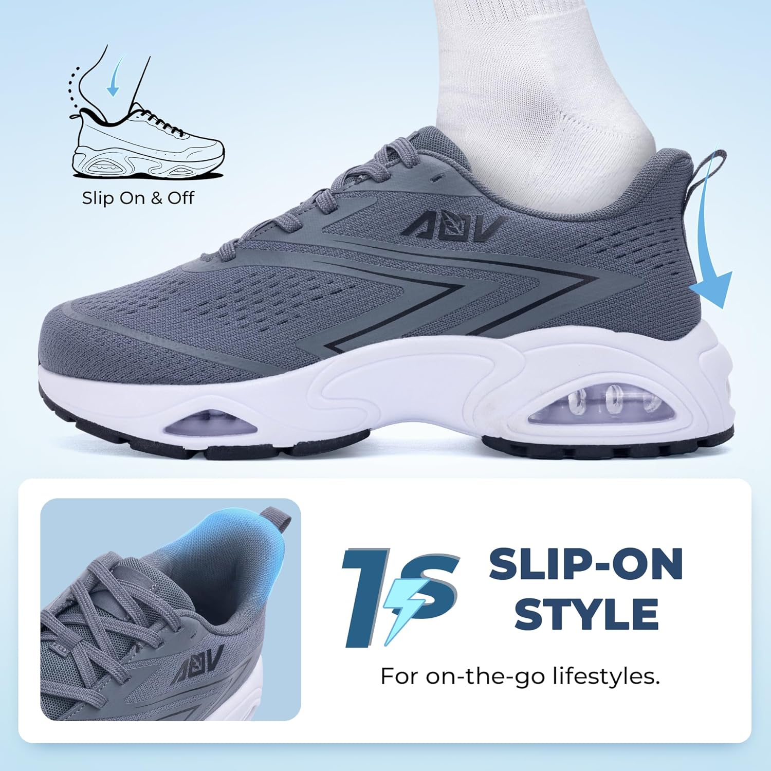 Wide Toe Box Walking Shoes for Men with Arch Support Orthotic Sneakers for Plantar Fasciitis Athletic Cushioning Men's Running Shoes for Foot Pain Relief, US Size 8-13