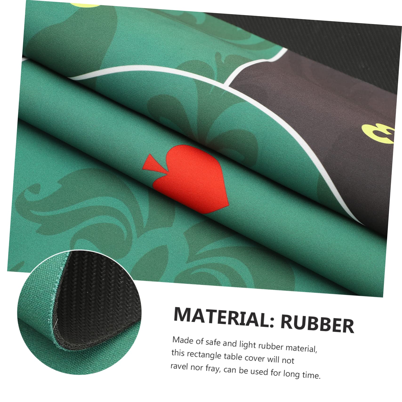 Poker Spielmatte aus Gummi für 10 Personen, Rechteckig Grün