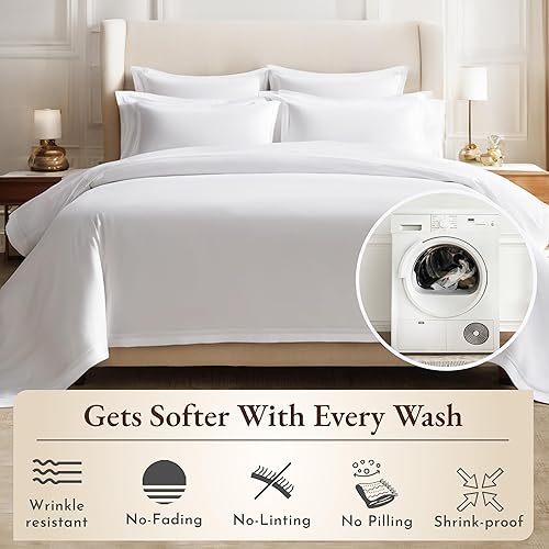 Miniatura 5 de California Design Den - Juegos de sábanas, 100% de algodón orgánico, suaves, transpirables y frescas, con bolsillos profundos, tamaño matrimonial,