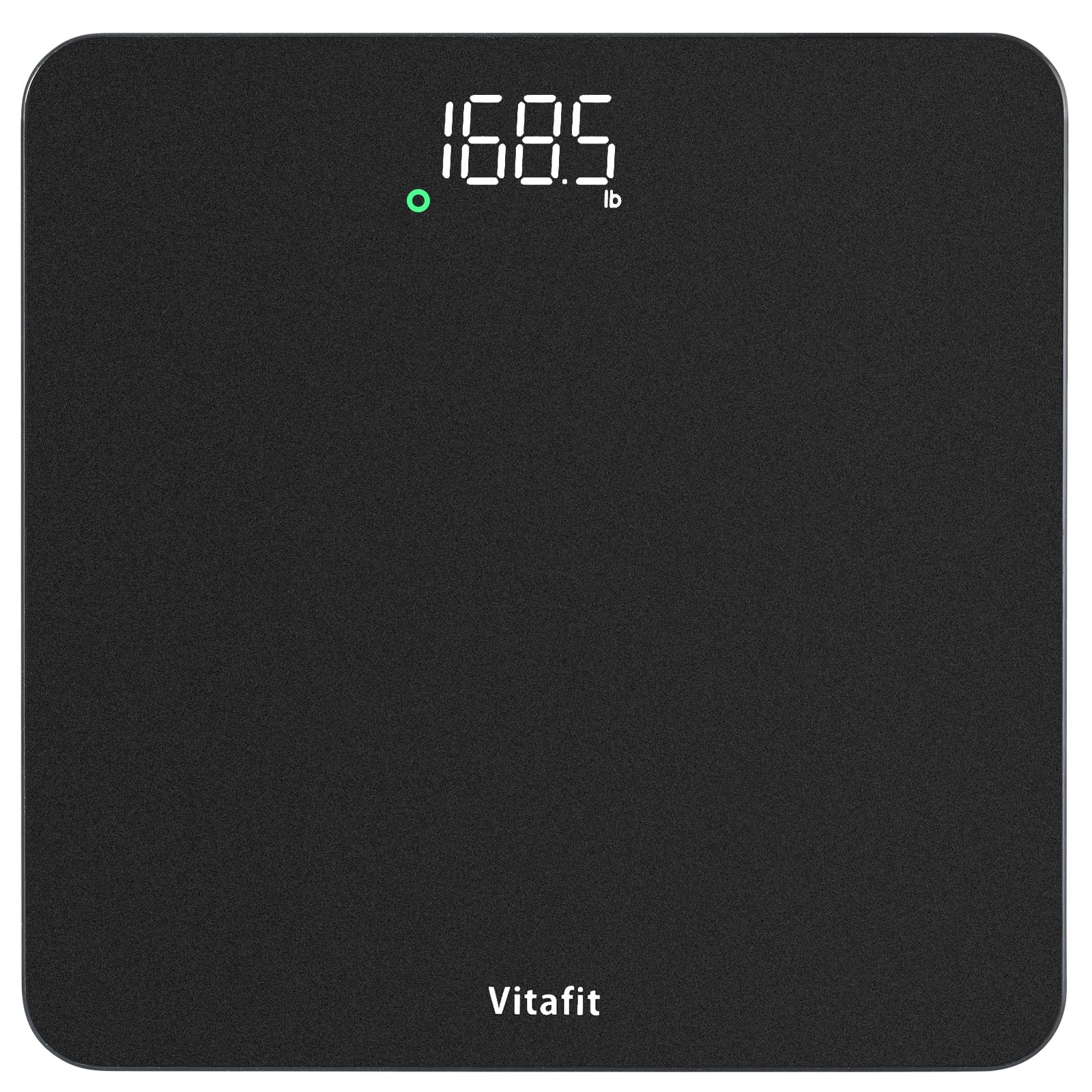 Vitafit Personenwaage Digital, Genauigkeit 0,05kg durch Unser Professionelle Waagenfabrik Seit 2001,Waage Personen mit LED und Step-On, Körperwaage mit 182kg, LED, Silberschwarz Sprühen