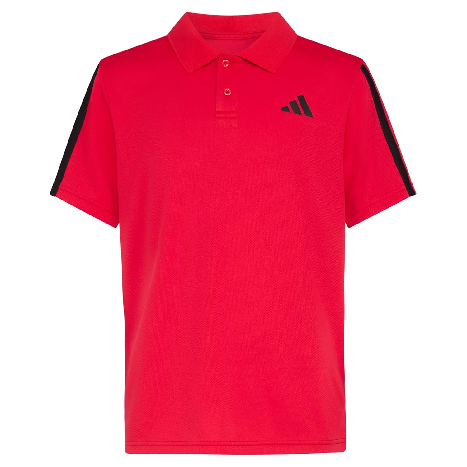 adidas Camisa polo masculina de manga curta e gola canelada com 3 listras