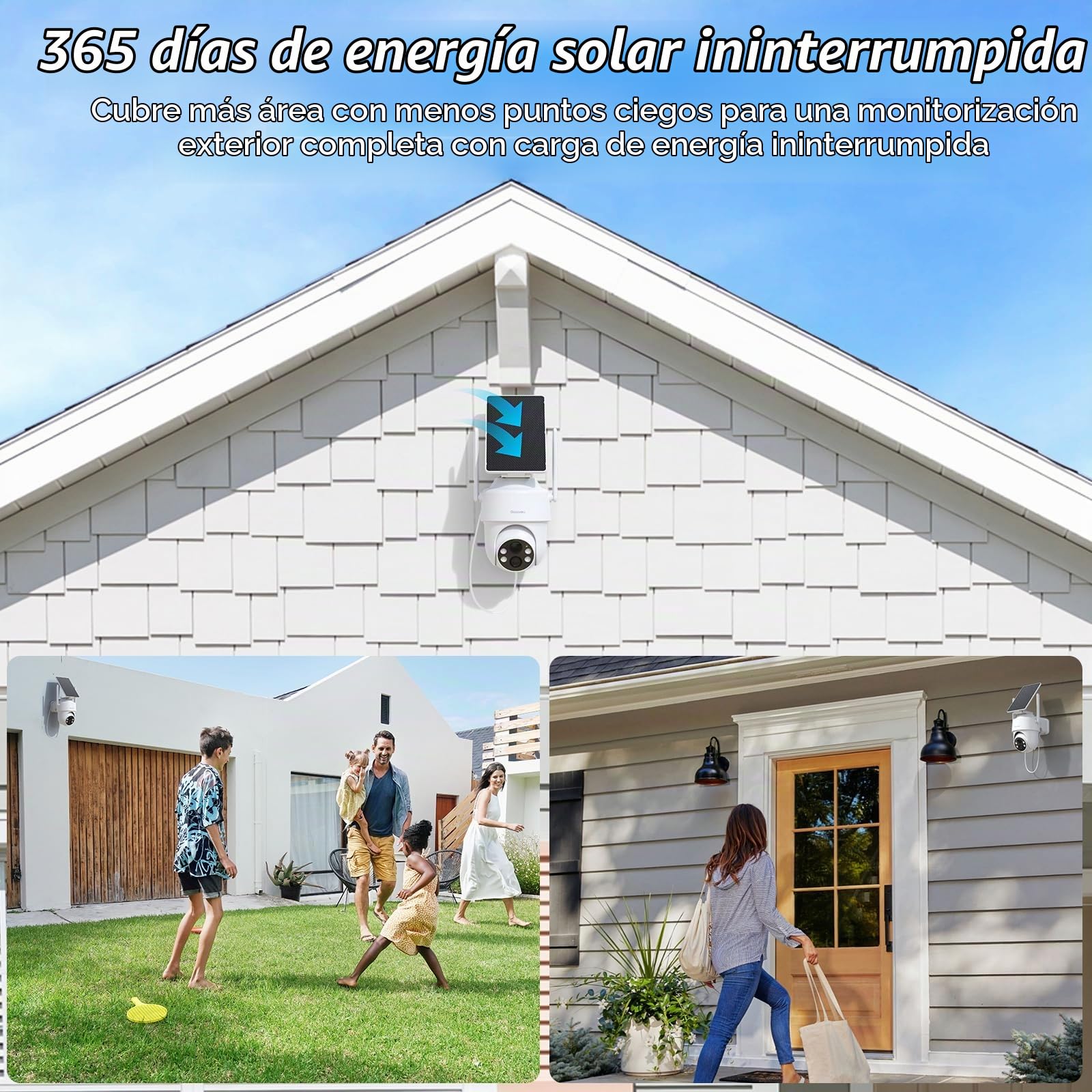 GALAYOU Cámara Vigilancia Exterior Solar con Batería - 2K Cámara sin Cable con Visión Nocturna en Color, 2.4GHz WLAN, Sensor de Movimiento PIR, Audio Bidireccional, Compatible con Alexa, R1 (2)
