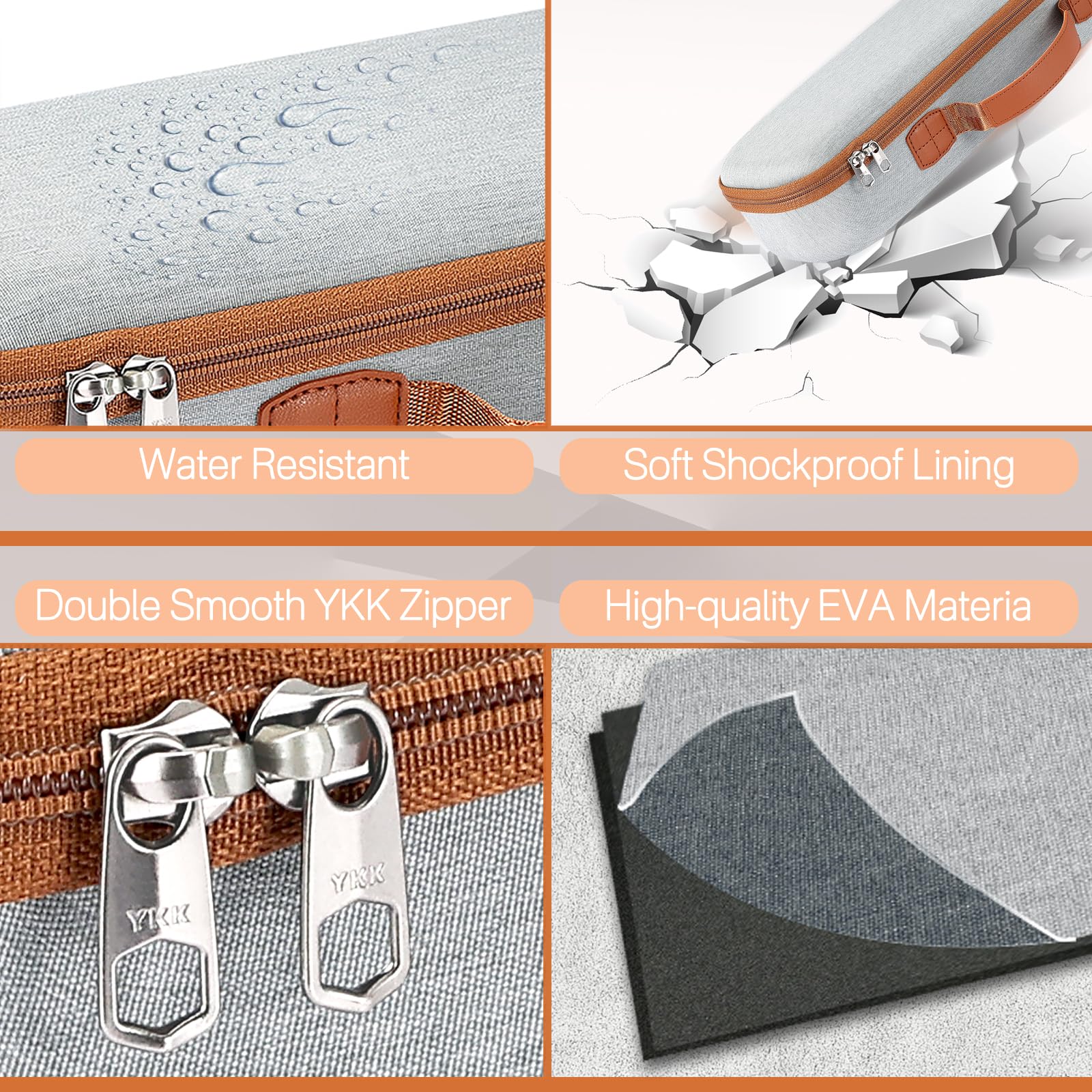 RAIACE Estuche rígido de Almacenamiento Compatible con la Bolsa de Viaje para el alisador Dyson Airstrait. (Solo Estuche)-Gris