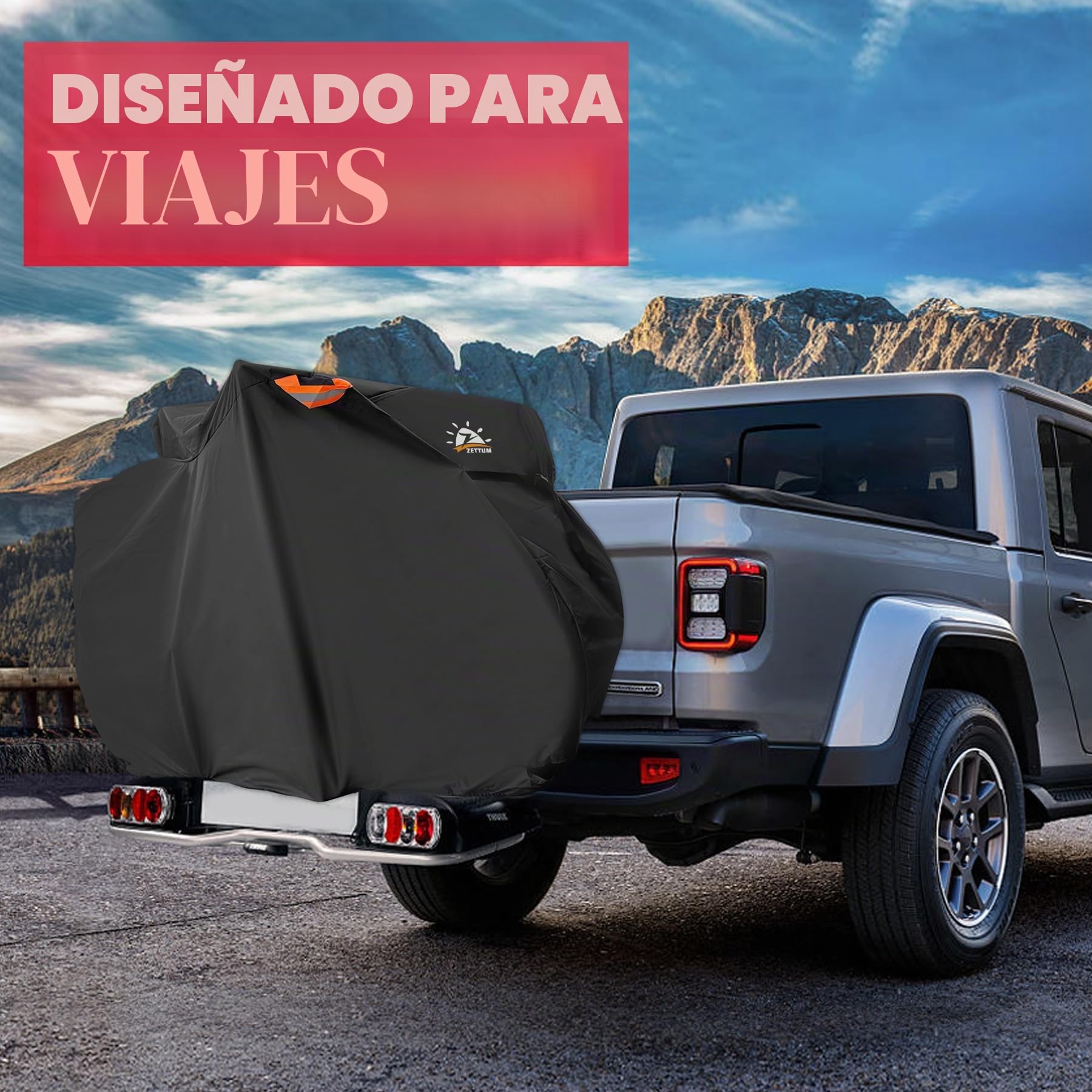 Zettum Funda de Bicicleta para Transporte de 3 Bicicleta, Cubierta Protector para Almacenamiento Exterior, 600D Oxford Impermeable Funda de Bicicleta con Hebillas Inteligentes Resistentes al Viento