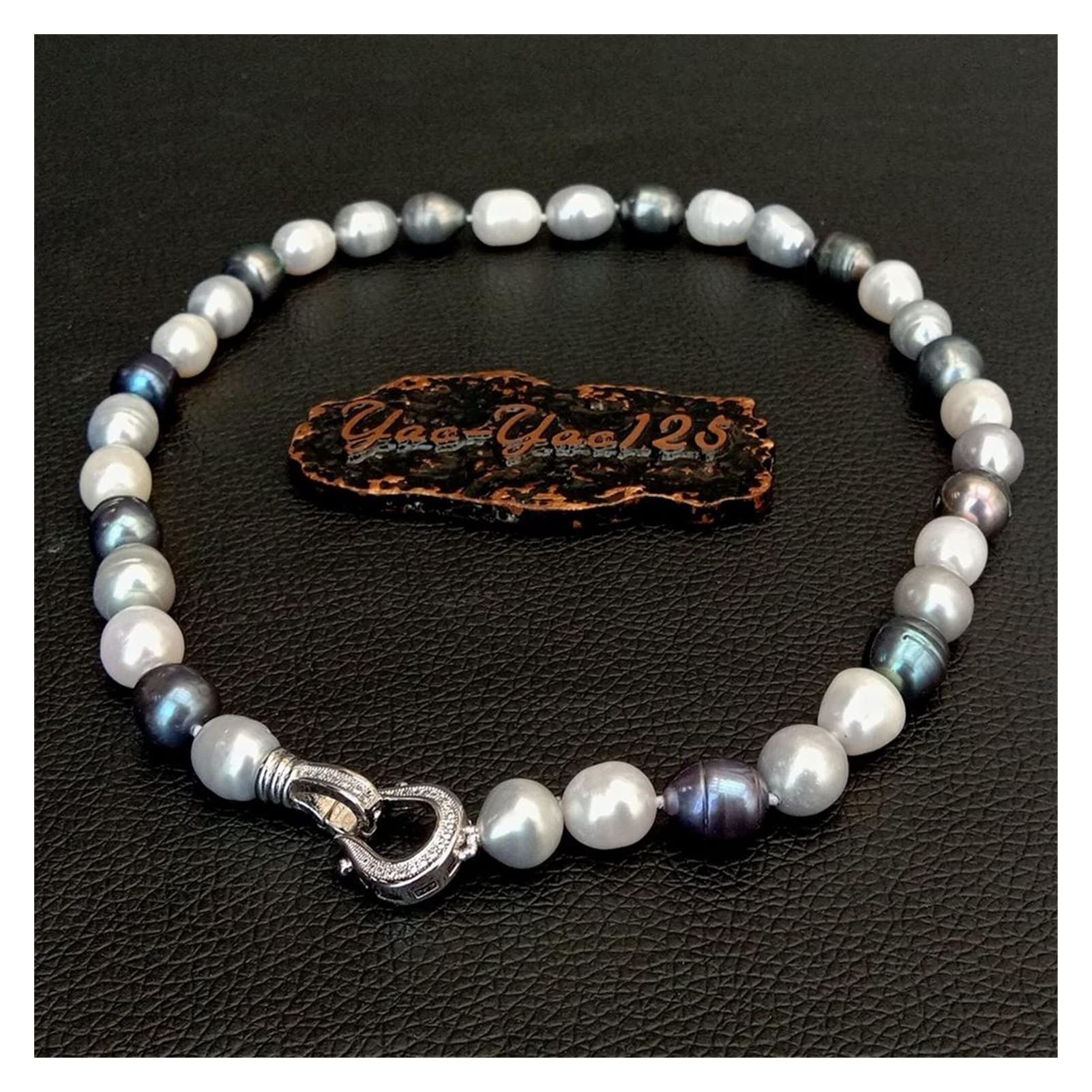 Naturalna słodkowodna czarna szara biała perła ryżowa mieszana kolorowa perła Choker naszyjnik naszyjnik 17 "dla kobiet dziewczyna biżuteria prezent