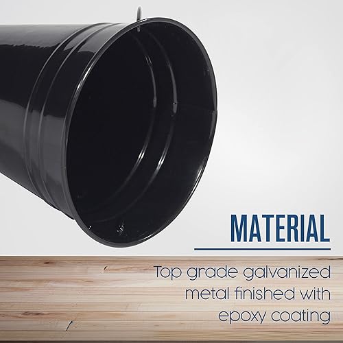 Miniatura 5 de Houseables Cubo negro, cubo de metal negro, cubo pequeño, cubo galvanizado, mini recipiente de lata, palillo de metal, con asa, latas para