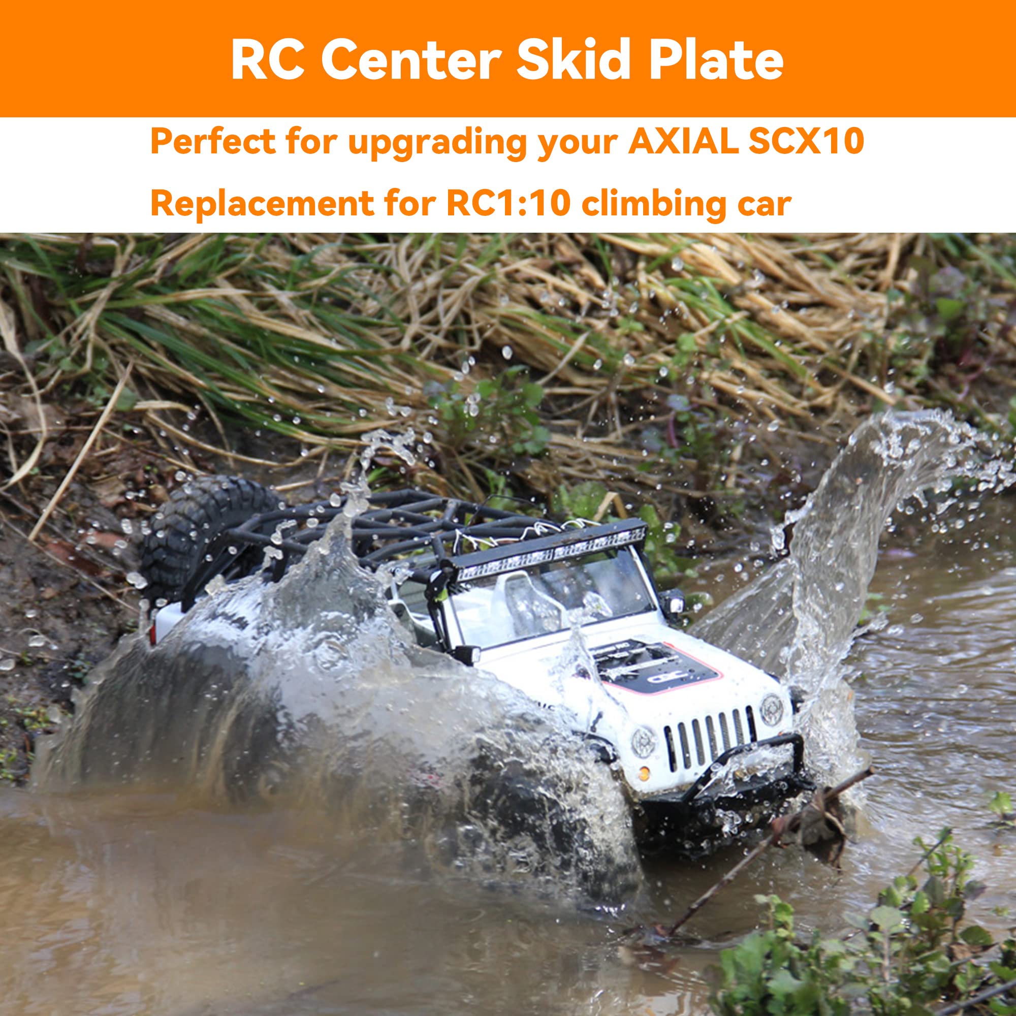 Mxfans RC1:10 Upgrade Alloy Centre Skid Transmission Plate Silver Replacement for AXIAL SCX10 4WD - Image 4