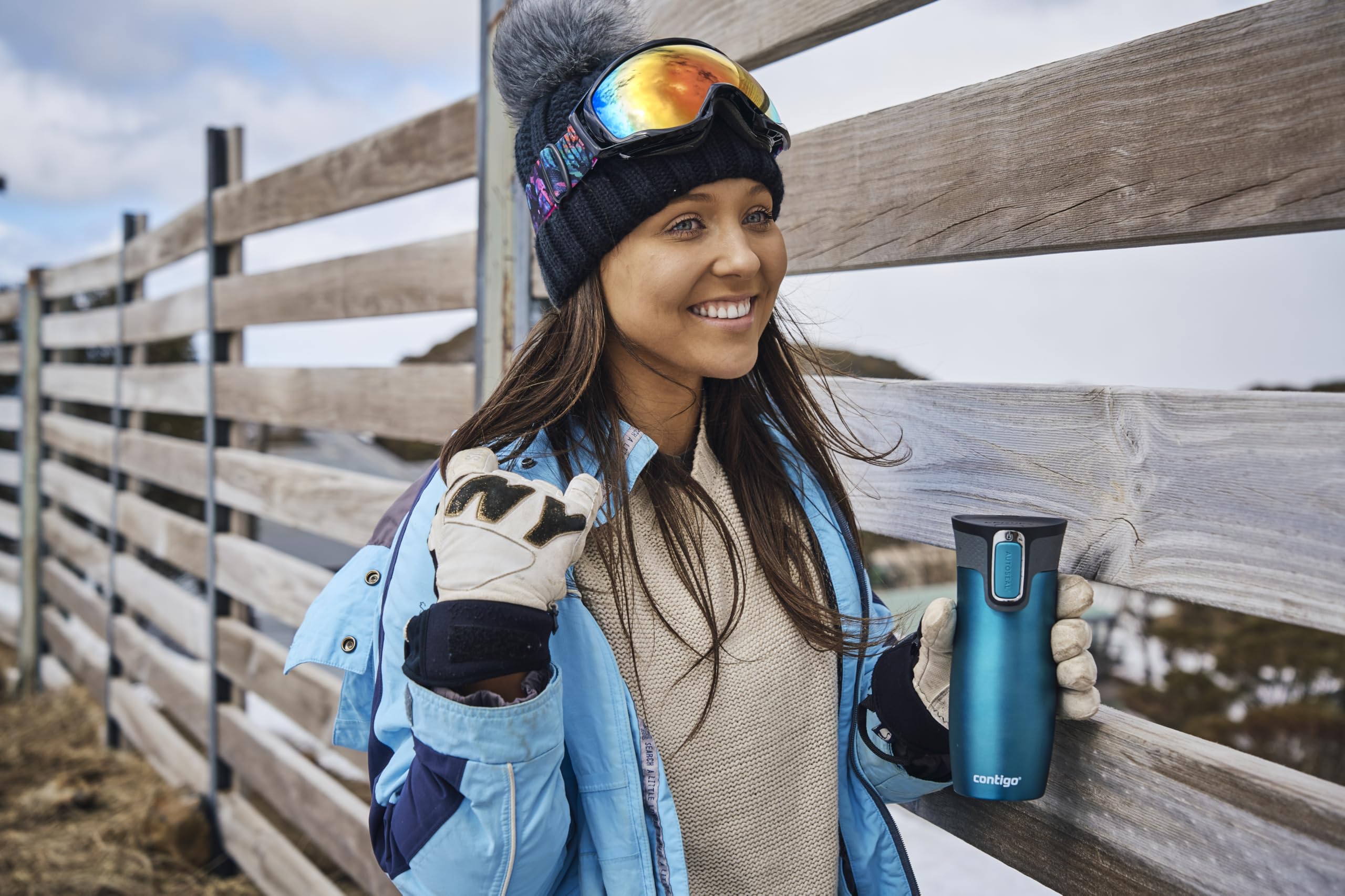 Contigo Taza térmica West Loop con grabado de acero inoxidable, taza de viaje, taza de café a prueba de fugas (Biscay Bay)