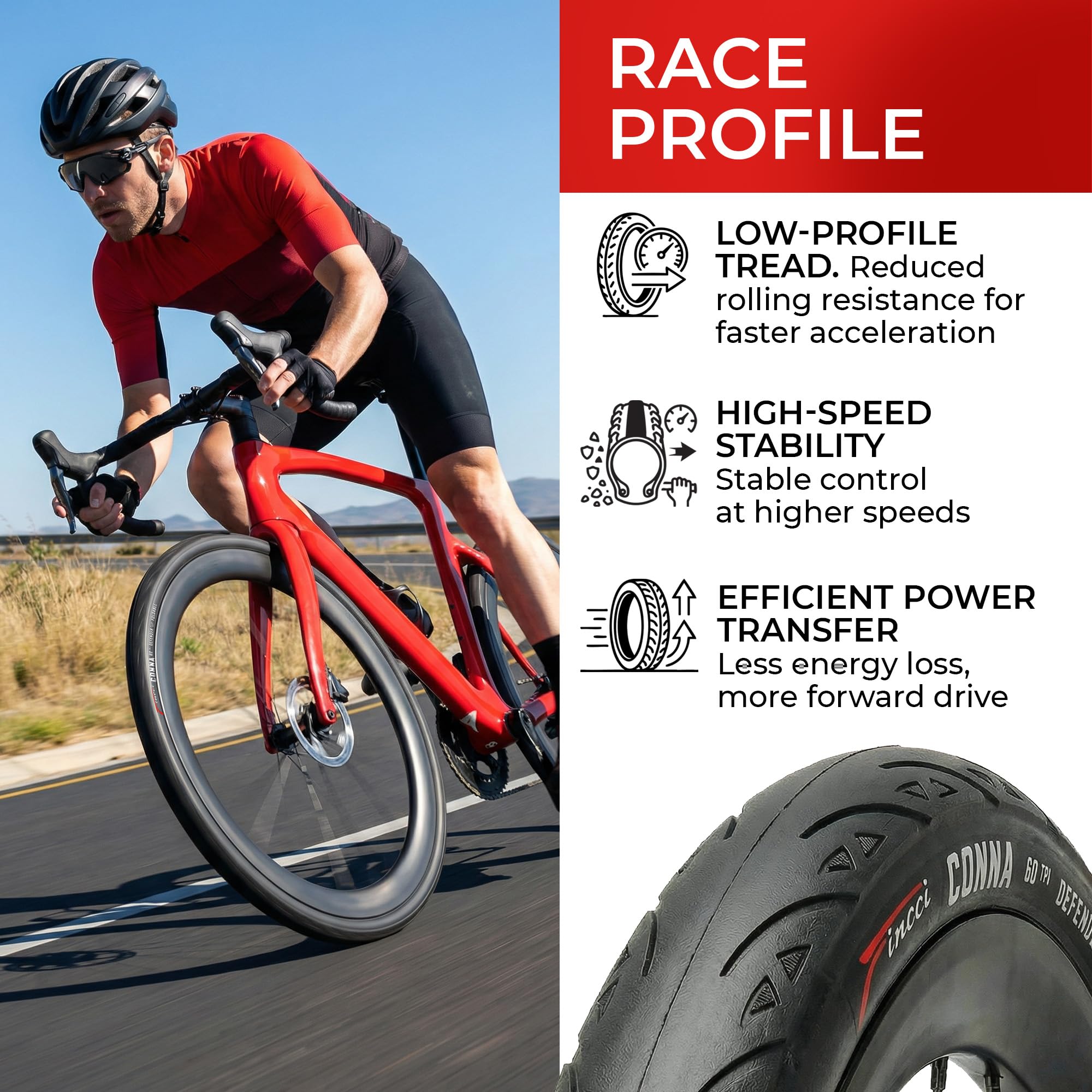 Fincci Paar 700 x 23c 23-622 Banden voor Cycli Ras Weg Racing Toer Fiets ( Pak van 2