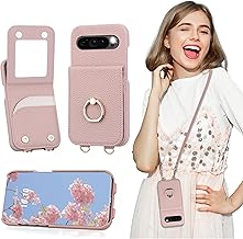For Google Pixel 9/9 Pro Case Notebook Type Google Pixel 9 Case Shoulder Google Pixel 9 Cover Folio Google Pixel 9 Pro Case Shoulder Crossbody Hanging Length Adjustable Back Card Storage Cosmetic