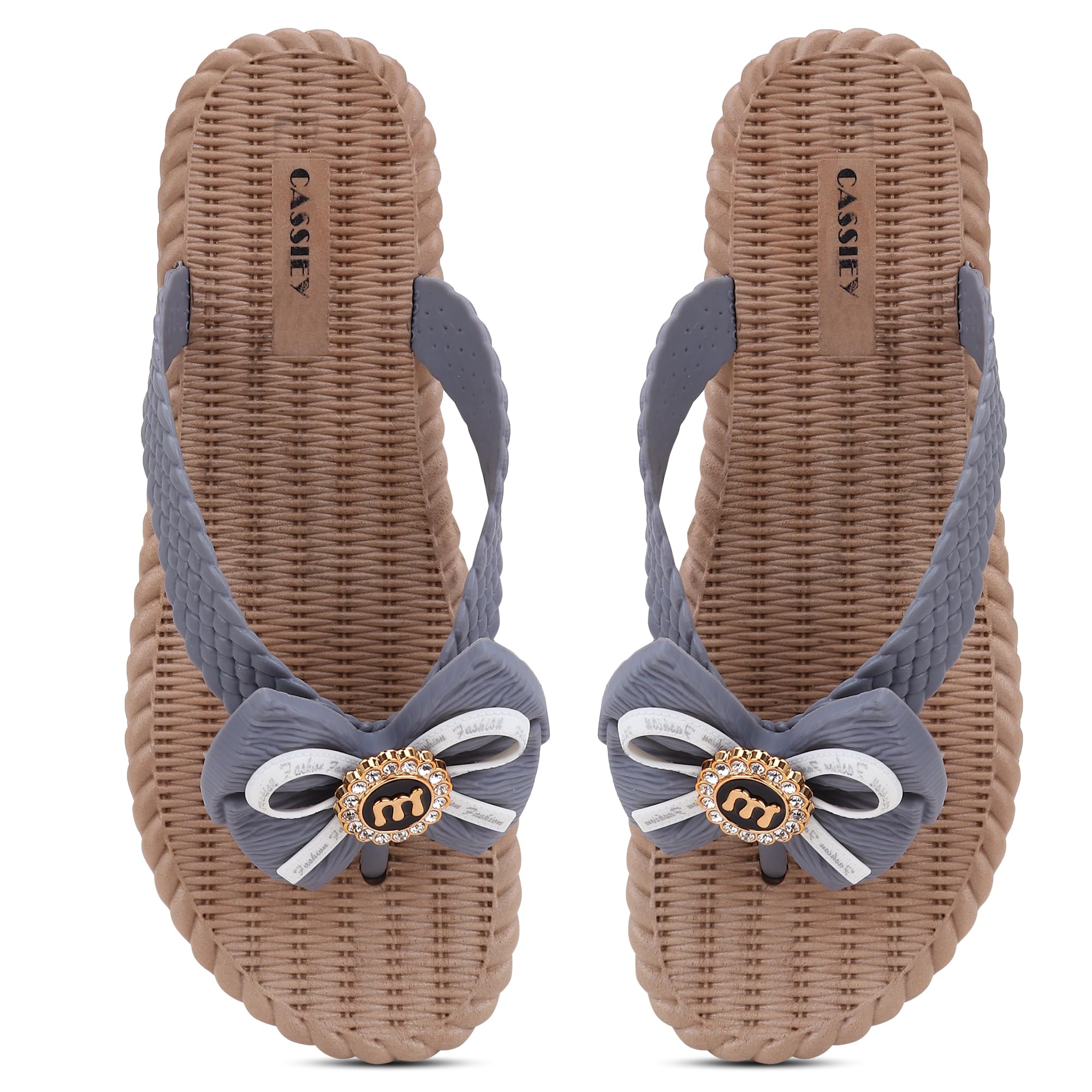 CASSIEY Fashionable Comfortable Stylish Design Slip-on Flat Slipper For Womens And Girls- Grey (B0D9TTXNLH) Amazon Price History, Amazon Price Tracker