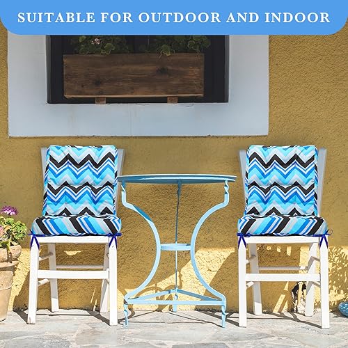 Miniatura 7 de Hoteam Paquete de 6 cojines de respaldo alto para exteriores, impermeables, para silla mecedora, para interiores y exteriores, cojines gruesos para