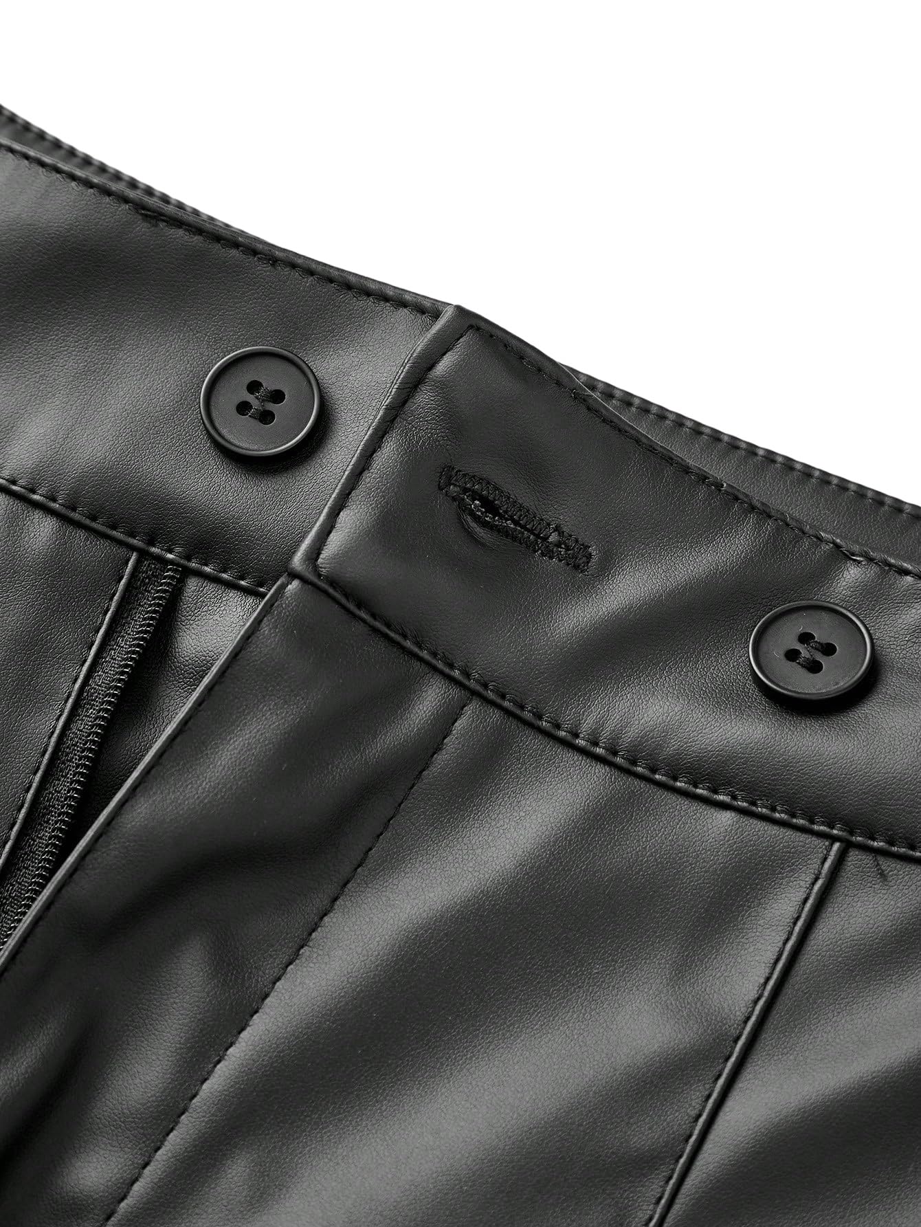 SOLY HUX Pantaloncini da donna eleganti, corti, con tasche, larghi, in pelle PU, a vita alta, per clubwear e feste