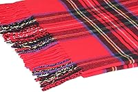 Vista 2 de NY GOLDEN FASHION Bufanda de invierno de gran tamaño para mujer, diseño de tartán escocés, a cuadros, con tacto de cachemira rojo (Red Tartan)