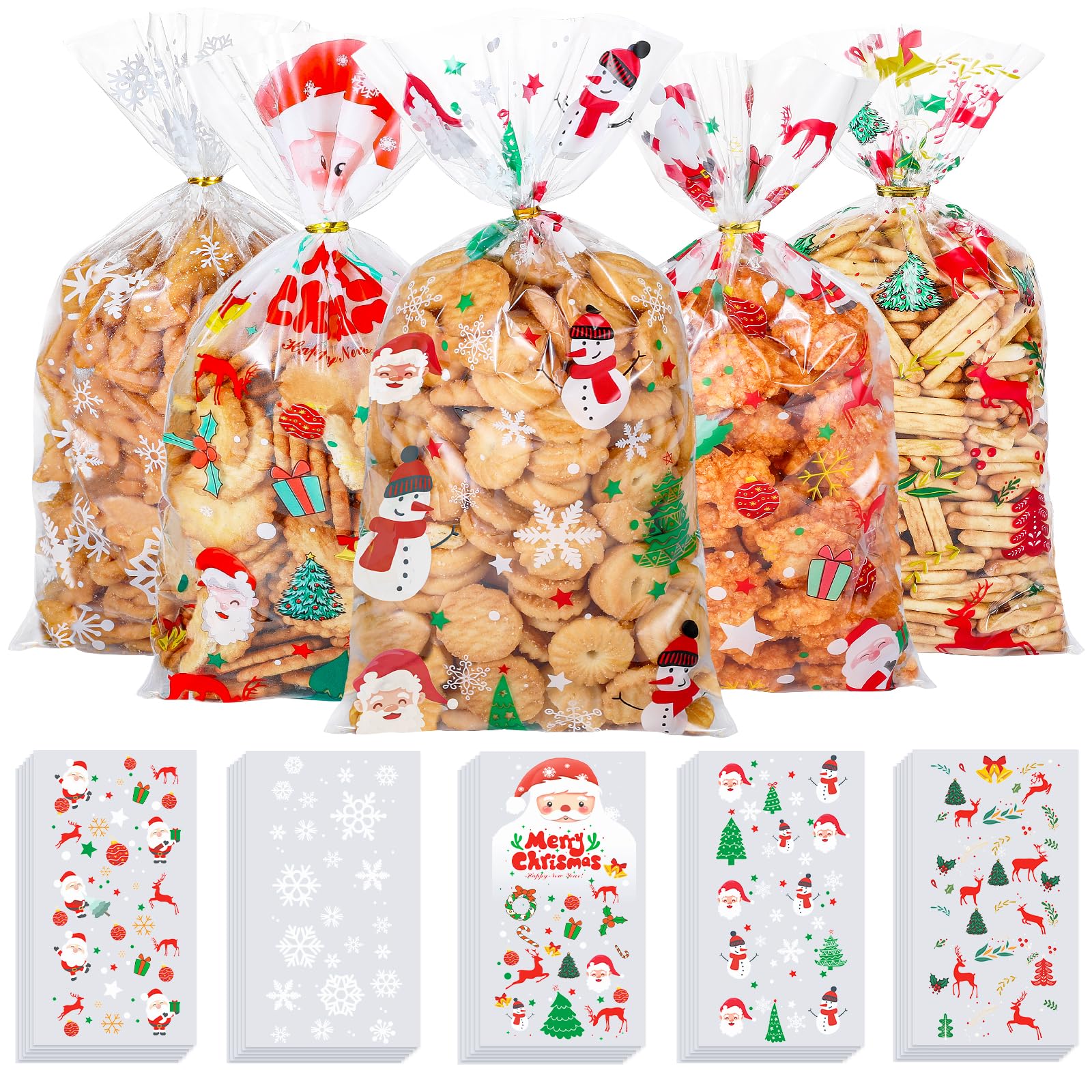 kekse in tüten aufbewahren Plätzchentüten Weihnachten,125 Stück Kekstüten Geschenktüten Weihnachten,Cellophantüten Süßigkeiten Tüten,Weihnachtstüten zum Befüllen mit Twist Krawatten für Kekse, Schokolade (5 Stilen) Bürobedarf & Schreibwaren Größe:50 CM AARAINBOW Stoff Aufbewahrungskorb für Trennbox