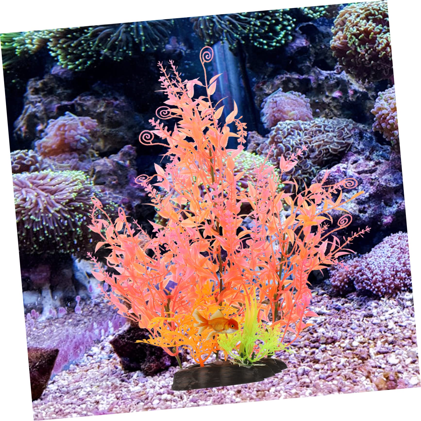 BESPORTBLE 10stücke Künstliche Pflanzen Für Aquarien Wasserpflanzen-Dekoration Mit Stabilem Sockel Für Fischbecken Und Terrarien Und Lebensecht Gestaltet