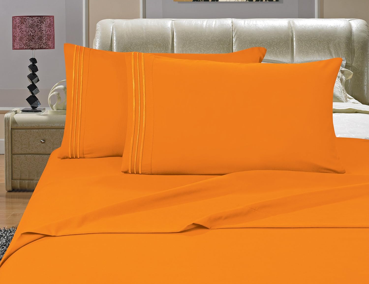 Elegant Comfort Luxury 4-Piece Bed Sheets Set on Amazon 1500 Premier Wrinkle Fade and Stain Resistant Bed Sheet