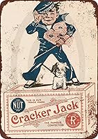 HomDeco Vintage 1918 Cracker Jack Candy Tin Sign 8x12" Metal Wall Decor for Bar Pub Ranch Laundry Room