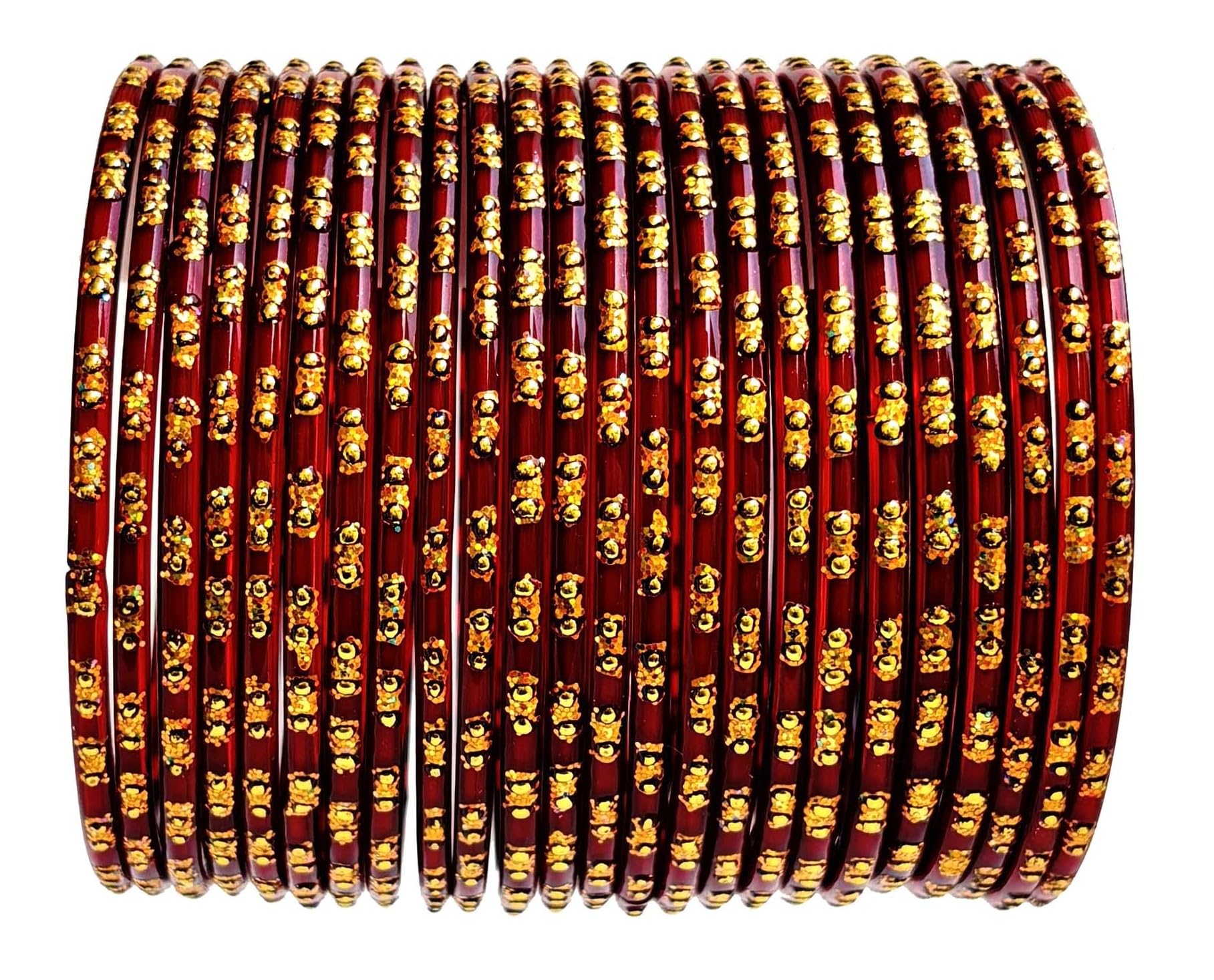 Hand Kkrafts Glass with Polka Dots & Glitter Stylish Fancy Bangles Set For Women & Girls | Glass Bangles | Traditional Women Bangles - Pack of 24 Bangle (MAROON, 2.4) (B0CZRTHFD4) Amazon Price History, Amazon Price Tracker