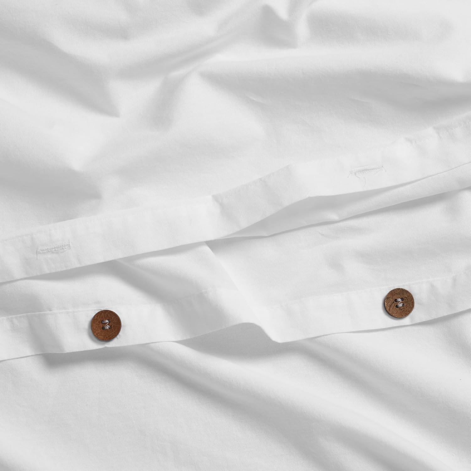 Superior Carmen 100% Cotton Relaxed Vintage Wash Duvet Cover Set, Lightweight Crisp Percale Bedding, Inner Ties, Button Closure, Matching Pillow Shams, Boho Chic Bedroom, Full/Queen, White
