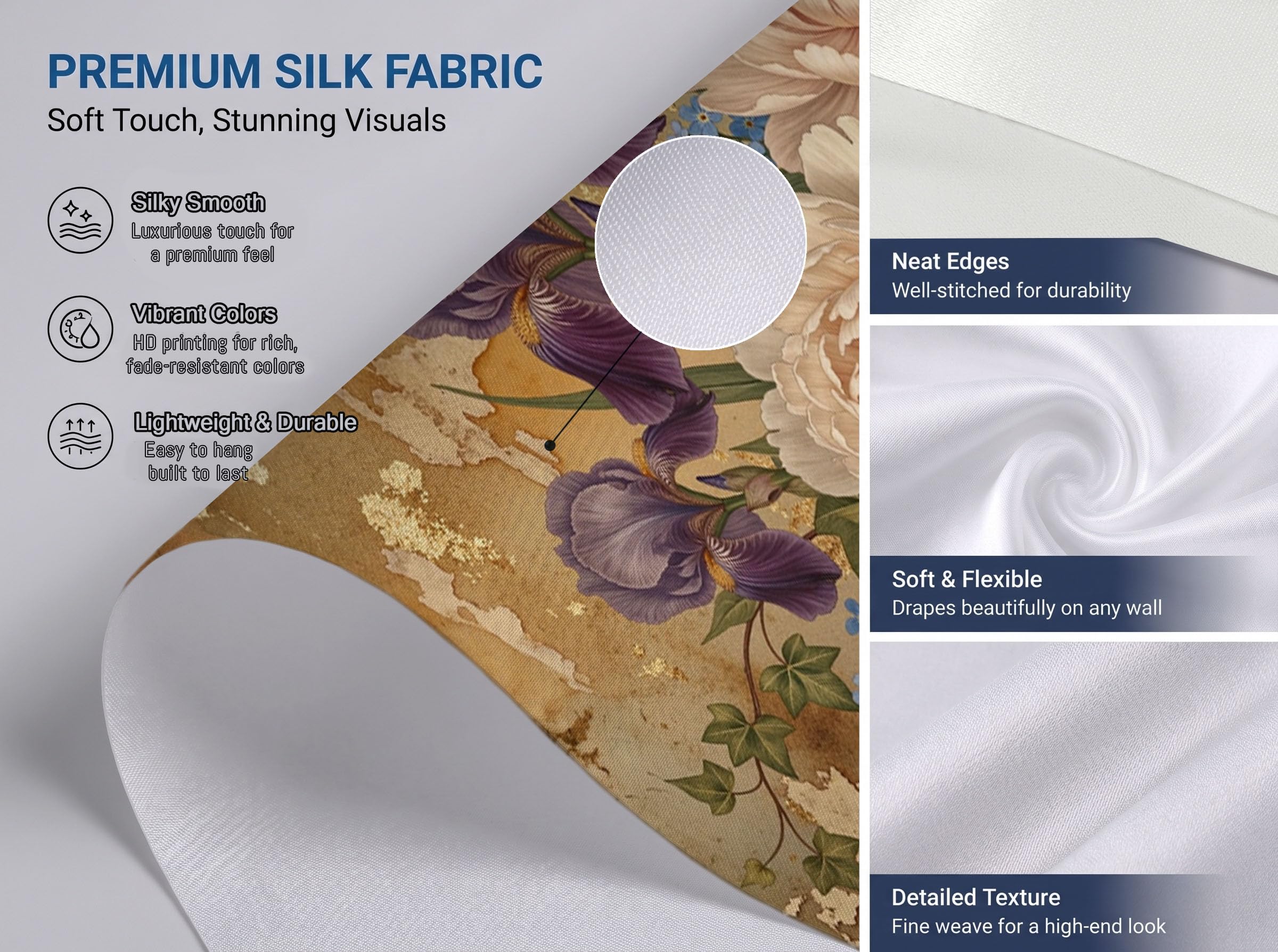 Carta Da Parati Floreale retrò, Moda XXL Design Peonia Edera Fotomurali in Seta 250x175cm Moderna Decorazione da Parete per Camera da Letto Soggiorno Marrone