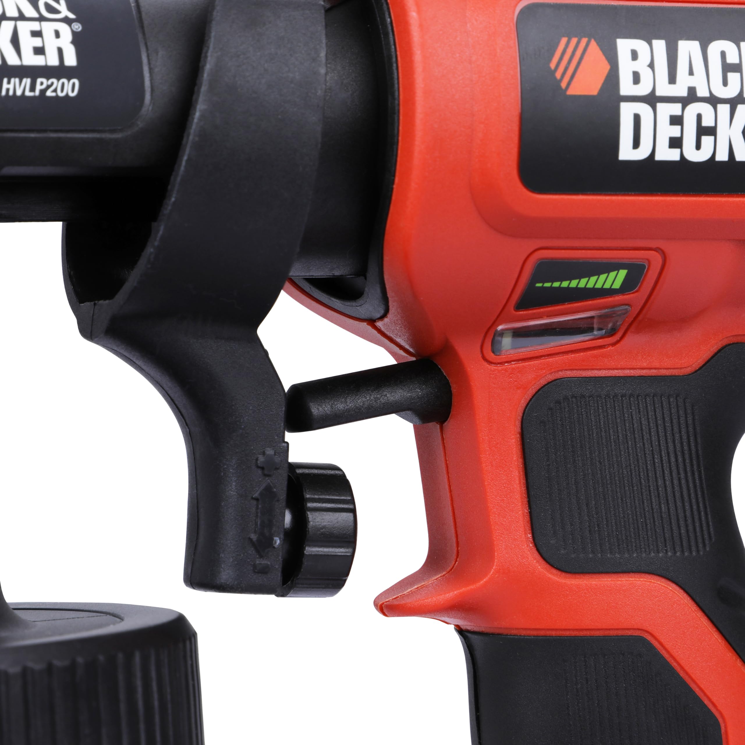 Black & Decker, Ręczny pistolet natryskowy, moc 400 W, kanister 1200ml - regulacja przepływu farby, agregat do malowania, HVLP200