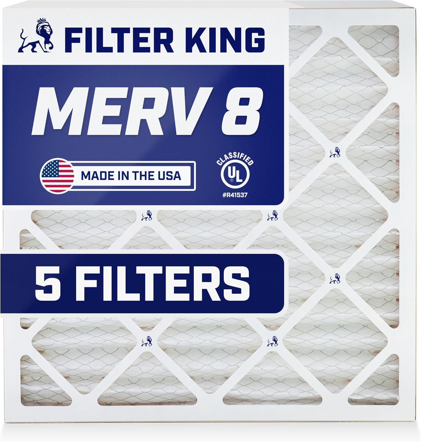 Filter King 19x20x5 Air Filter MERV 8 (MPR 700) Dust Defense (3-Pack), Pleated HVAC AC Furnace Filters for Bryant/Carrier, BDP, Day & Night, and Payne (Actual Size: 19.6 x 19.81 x 4.25)