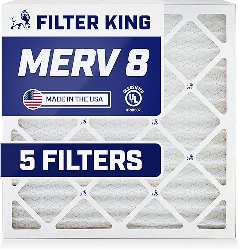Filter King Filtro de aire de 19.5 x 23.5 x 1  Paquete de 5  Filtros plisados MERV 8 HVAC para horno AC  Fabricado en Estados Unidos  Tamaño real