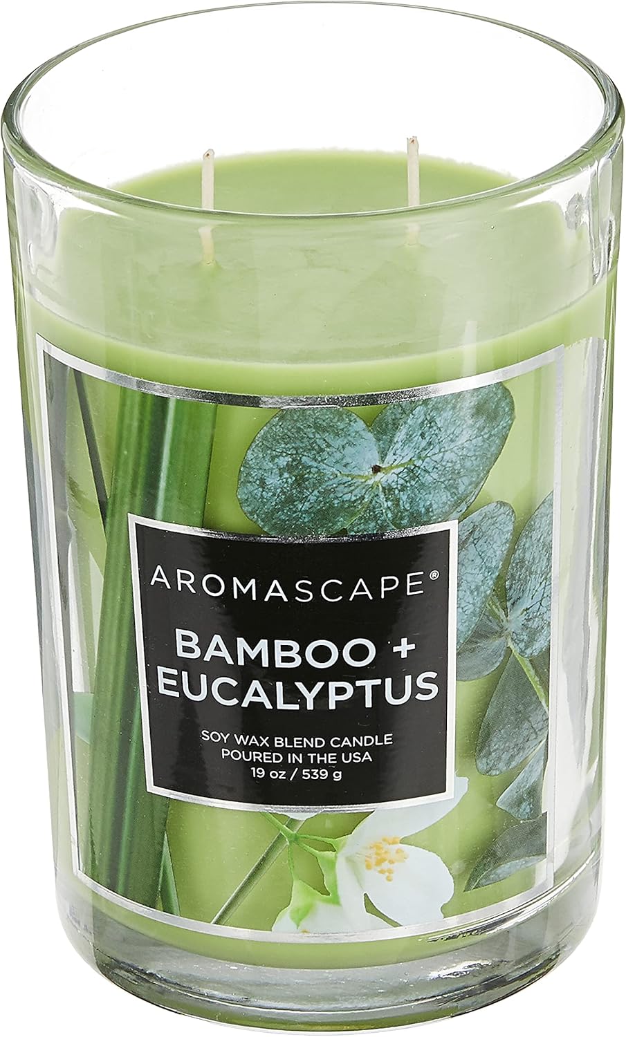 Aromascape PT41900 2Wick Scented Jar Candle, Bamboo