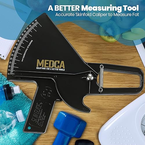 Miniatura 18 de Pro Body Skin Caliper - Herramienta de medición de IMC de mano - Calibre de pliegue preciso para la piel mide la grasa para hombres y mujeres