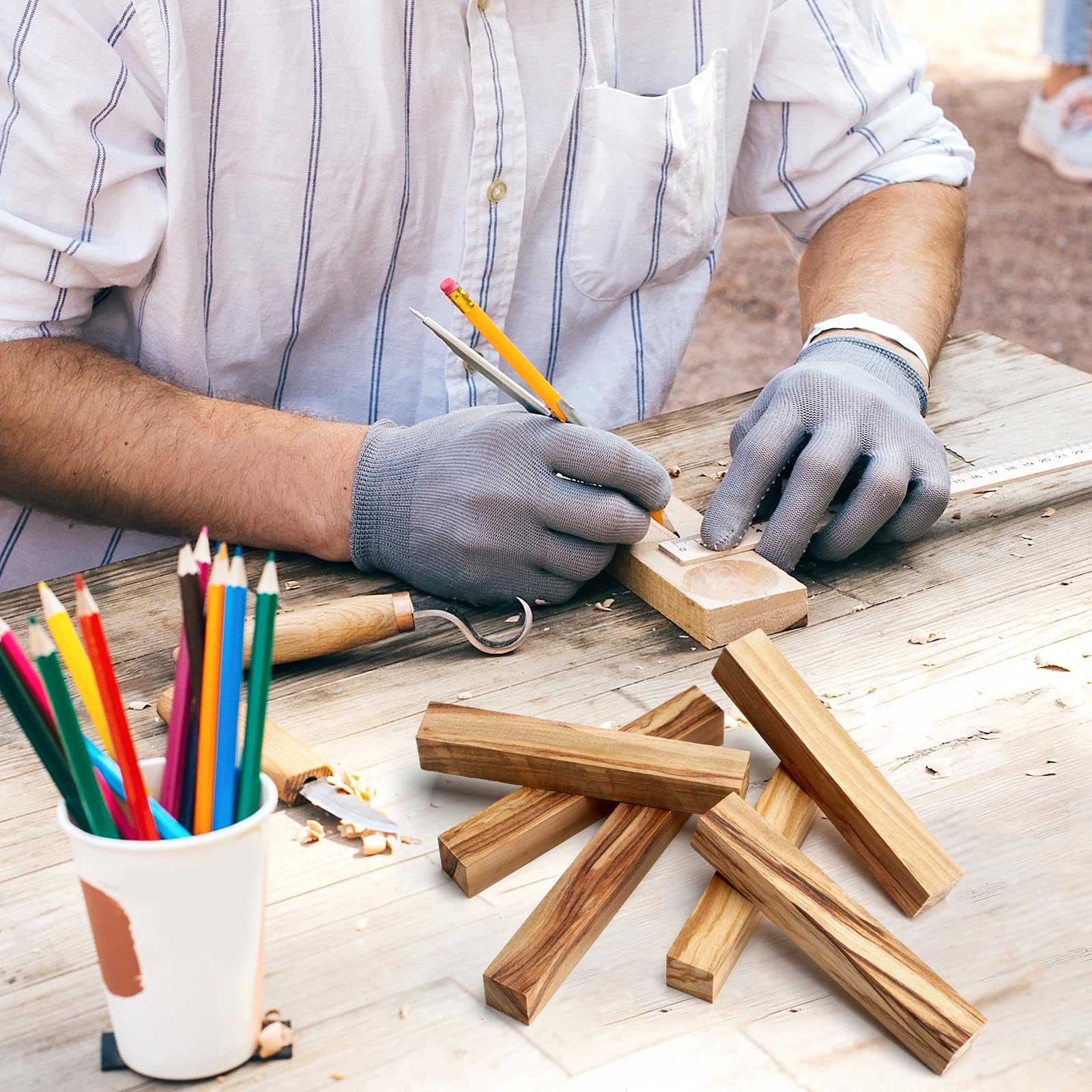 15 Pezzi Legno Di Ulivo Per Penne - 12.7x1.9x1.9 Cm, Per Tornitura E Artigianato - Foto 7