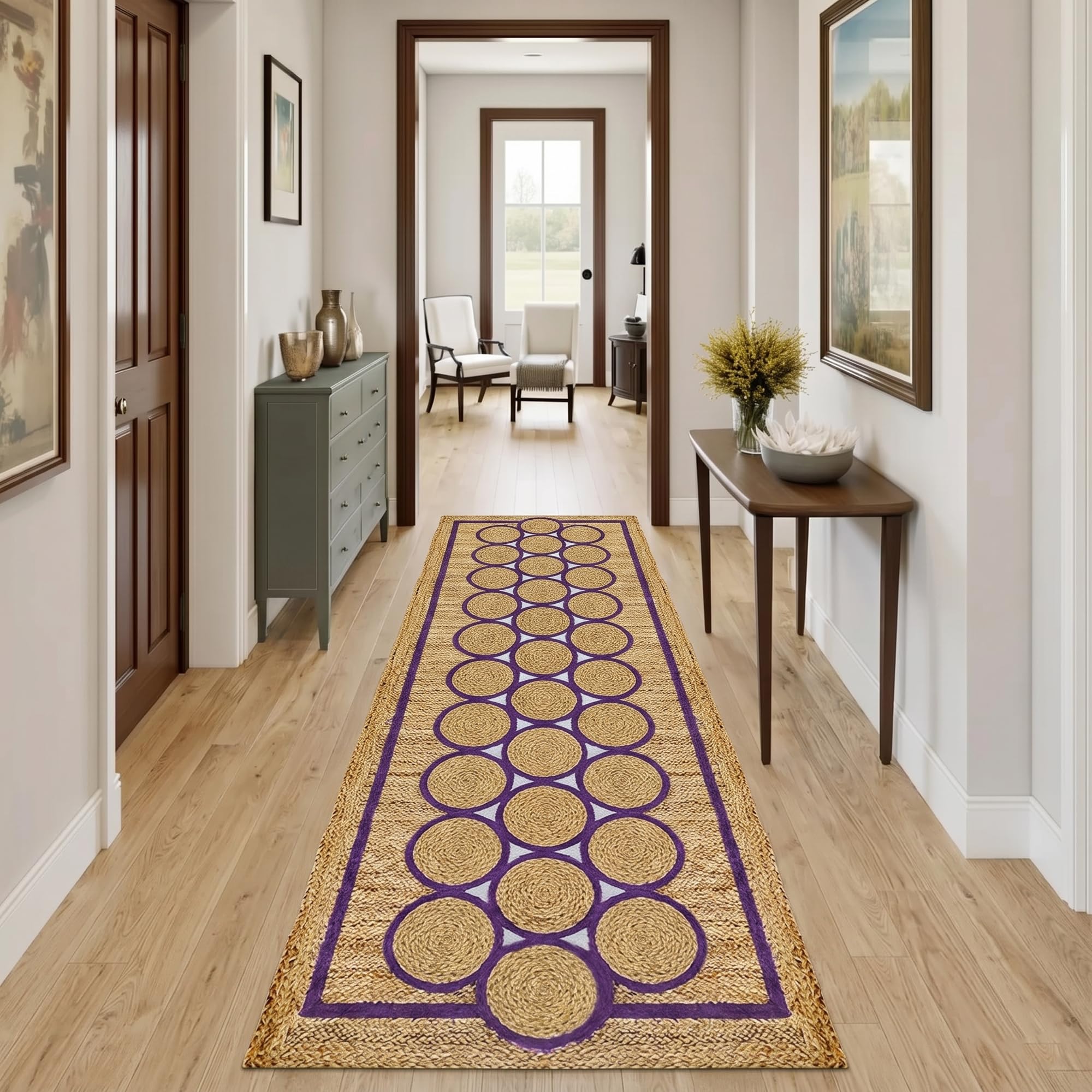 Tapis de couloir en jute naturelle épais pour protéger les sols d'entrée et cuisine