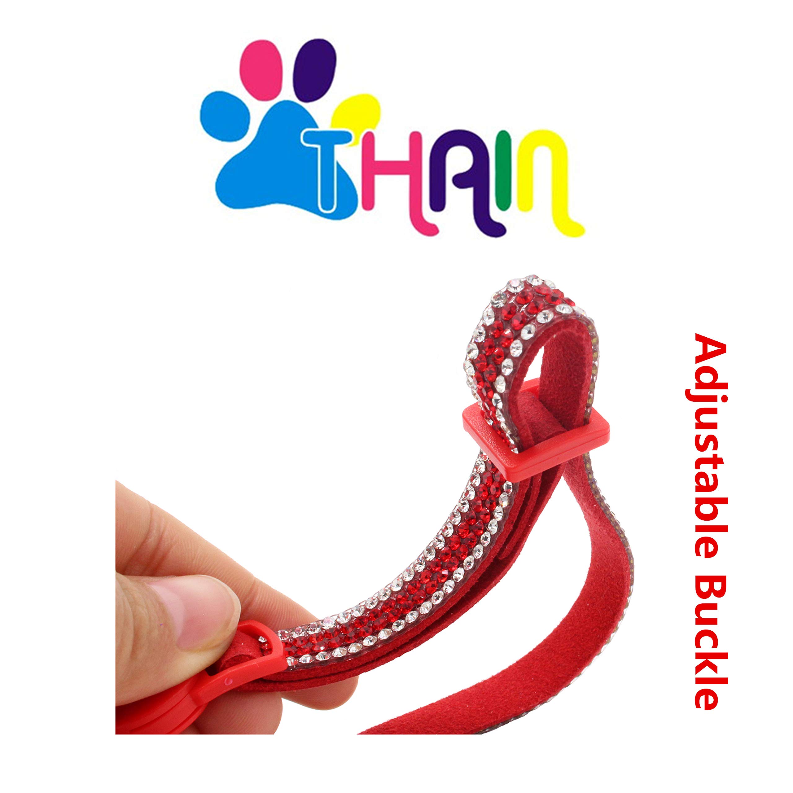 THAIN Verstellbares Katzenhalsband mit Glöckchen für Kätzchen, Mädchen, Jungen, Rot
