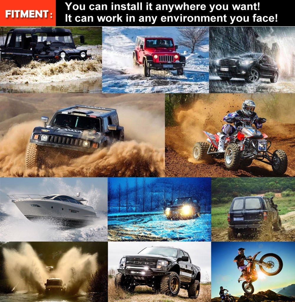 Aukmak 4 Pods LED Rock Light Kit for Jeep ATV SUV Offroad Car Truck Boat Underbody Glow Trail Rig Lamp Underglow LED Neon Lights Waterproof - Blue