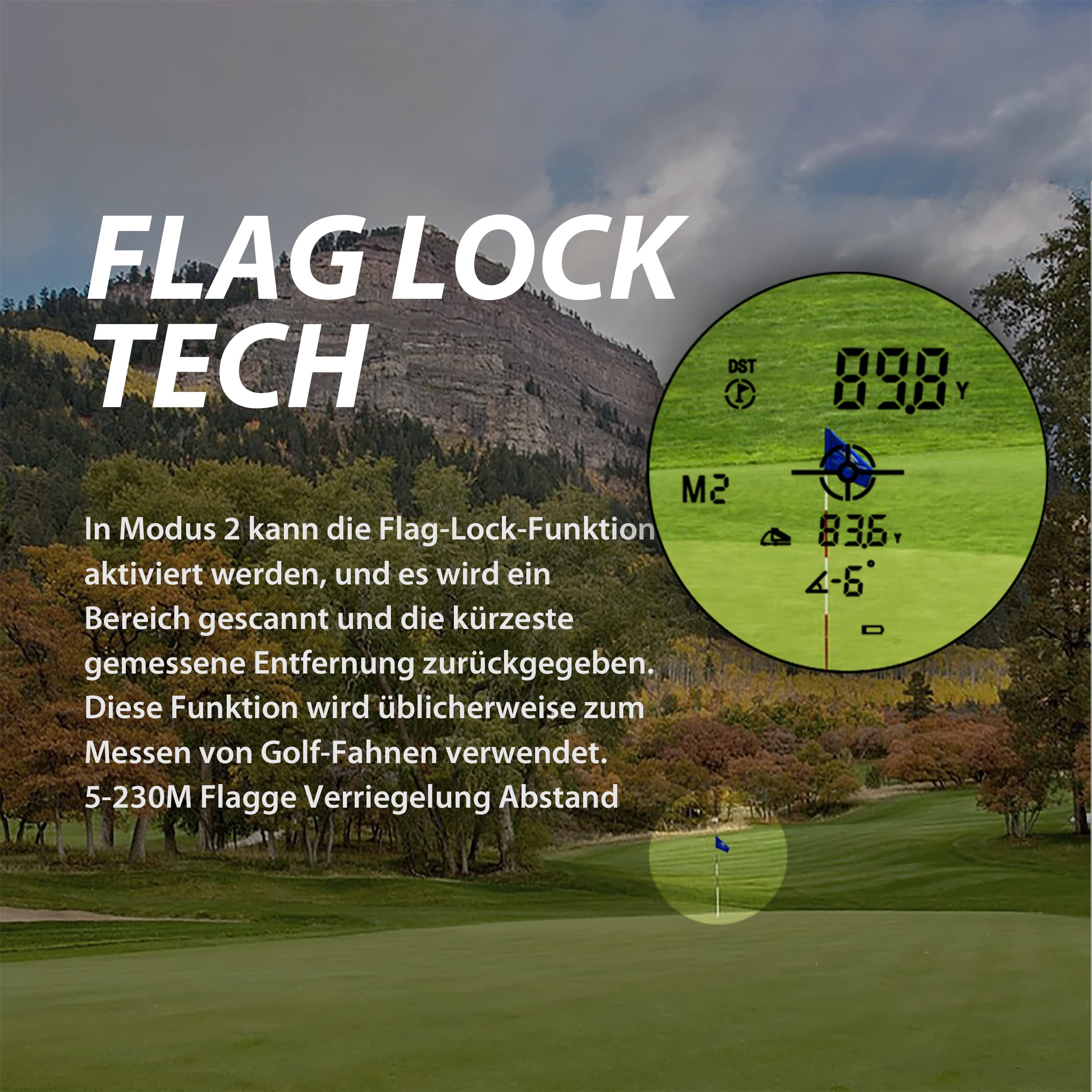 Gogogo Sport Vpro Telemetro Golf 1097 M(1200 Iarde) con Pendenza OFF/ON, Magnetica Telemetri con Ingrandimento 6X,Blocco della Bandiera e Vibrazione,Scansione,Velocità, Batteria Gratuita,Precisione ±1