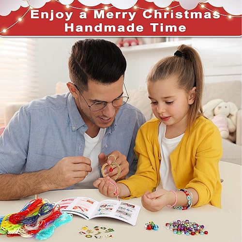 Miniatura 5 de PP OPOUNT Cuerda de cordón de plástico de Navidad con instrucciones (idioma español no garantizado), 25 rollos de cuerda Gimp y 295 colgantes, kit