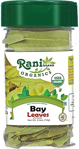 Miniatura 10 de Rani Bay Leaf (Leaves) Especias enteras seleccionadas a mano extra grandes de 0.4 onzas (0.42oz) Tarro de PET  Todo natural  Apto para gluten  Sin